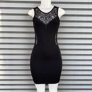 chinese dress ladies Black Lace Keyhole Mini Dress
